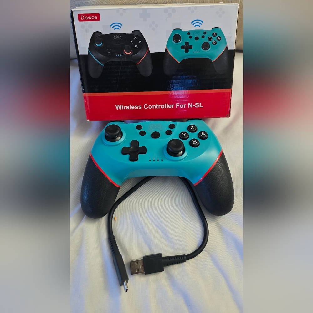 Wireless Blue and Black Game Controller